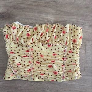 Free People Yellow Floral Tube Top